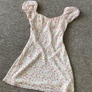 Cotton candy LA white flowered dress